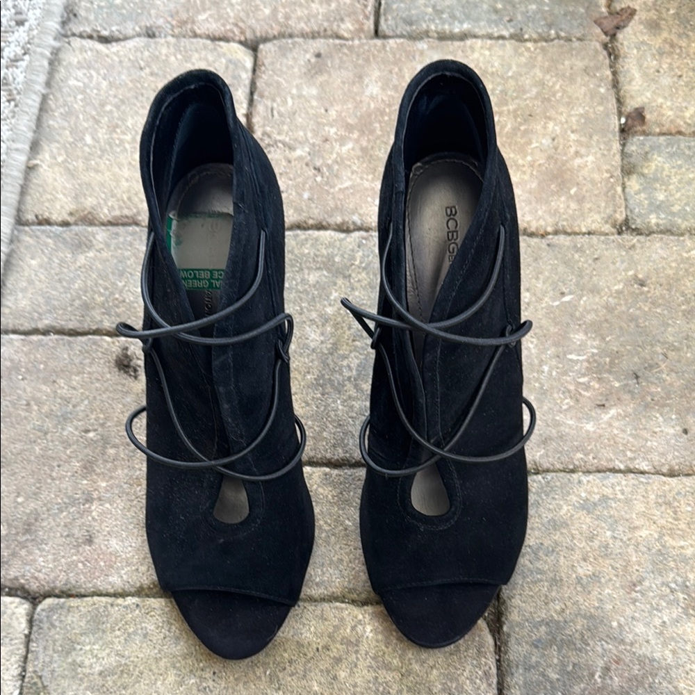 BCBG Black High Heel Ankle Booties